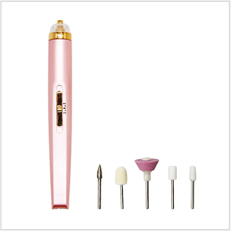 Máquina elétrica de polir unhas com luz, Mini Nail Grinder portátil, Manicure Art Pen Tools