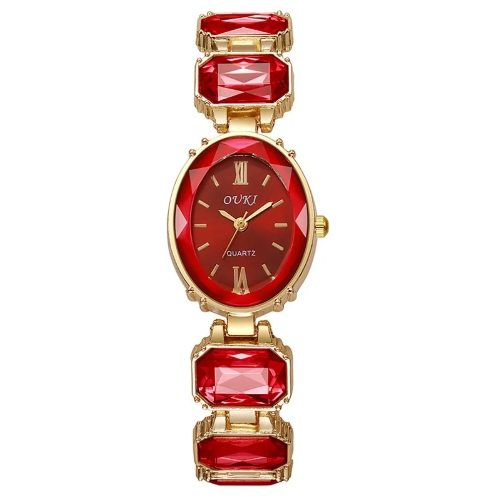 Rhinestone Quartz Watches Diamond Studded Watch Strap with Adjustable Bracelet Rotundity Shaped Watch Wrist Decoration