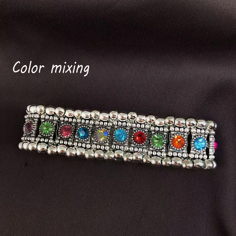 Vintage Rhinestone Elastic Bracelet For Women Holiday Leisure Daily Wear Fashion Decorative Jewelry