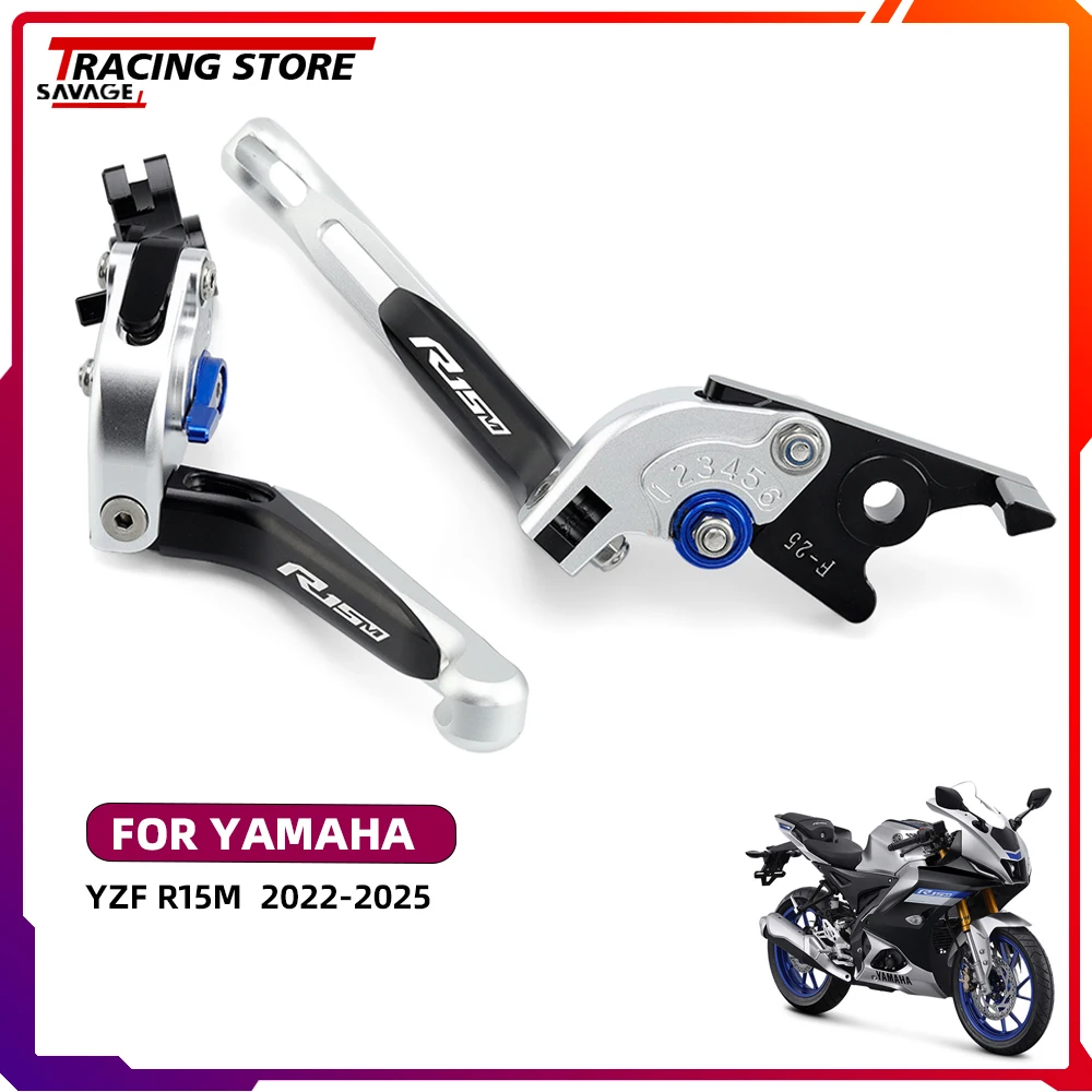 

2025 Motorycle Adjustable Brake Clutch Levers Folding Extendable Handles For Yamaha YZF R15M YZFR15M Hand Control Kit Handlebar