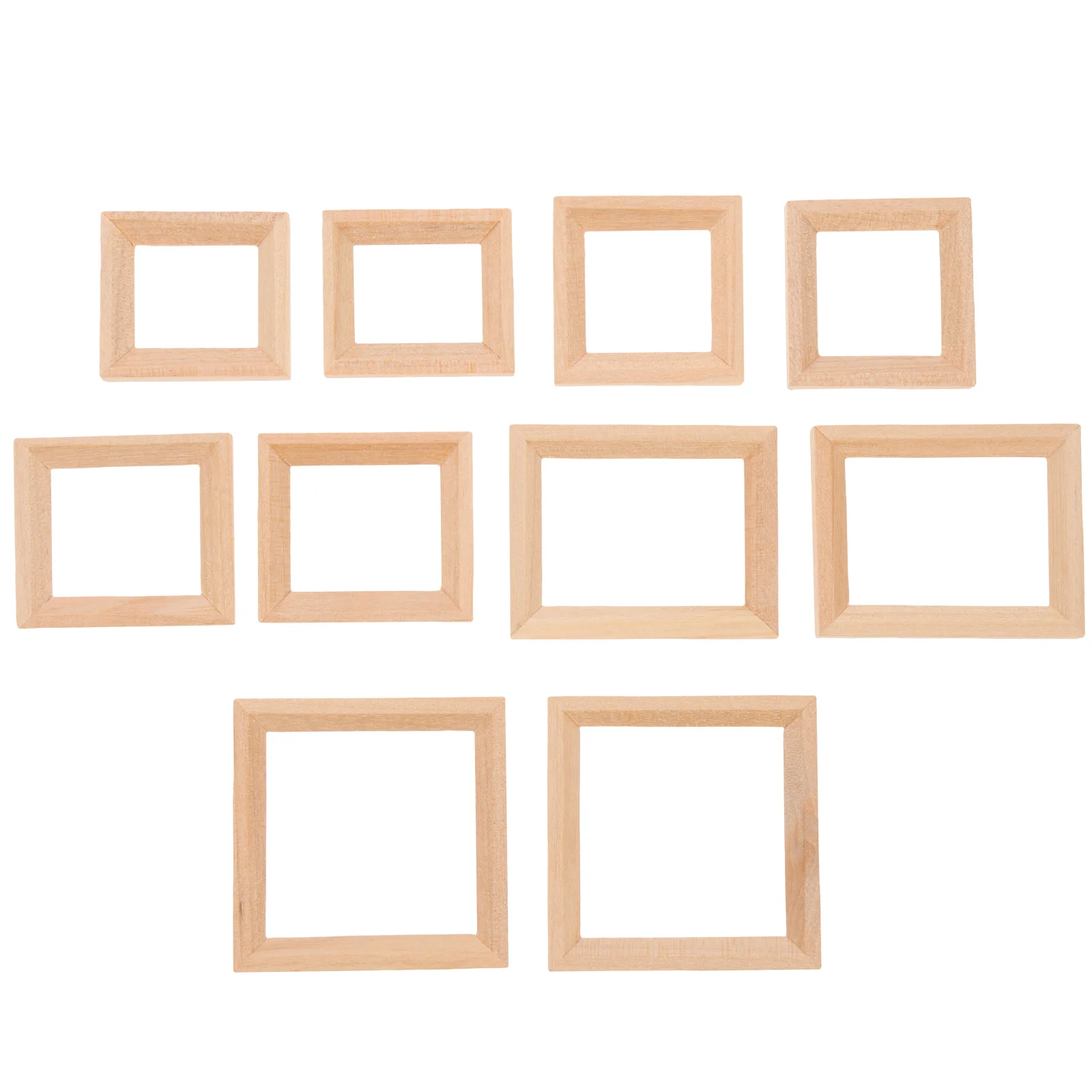 10 Pcs Solid Wood Frame House Accessories Mini Photo Furniture Frames Wooden Picture For Crafts Miniatures