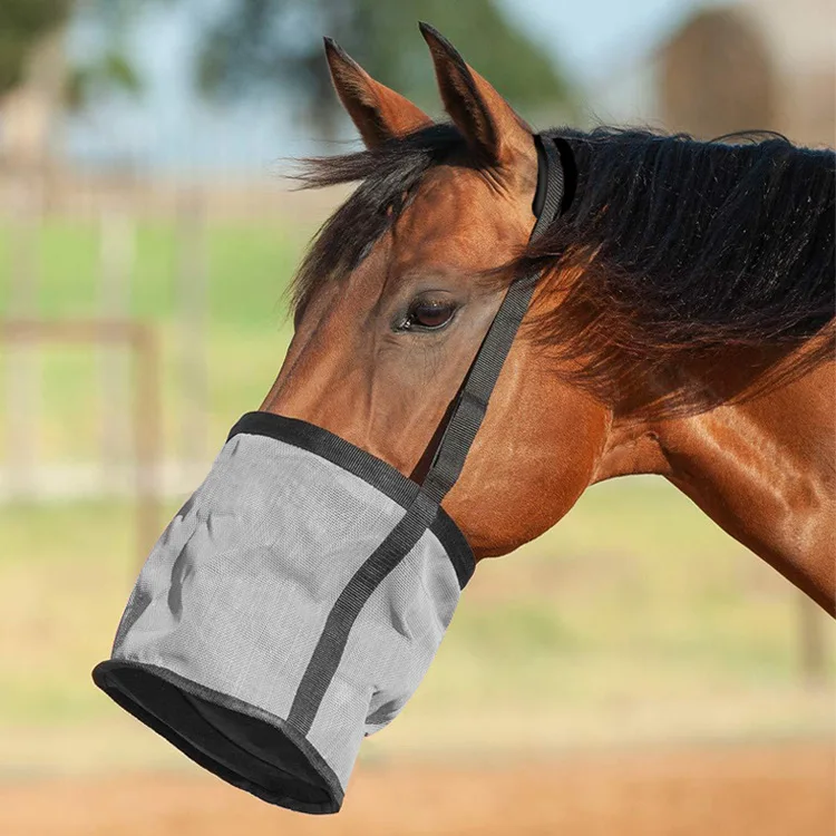 Heavy Duty Mesh Feed Bag for Horses and Mules Mesh Feeder for Horses Mesh Horse Feed Bag Durable Canvas Grain Feedbag