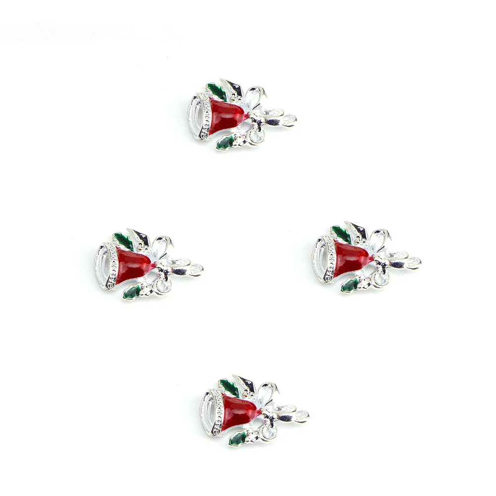 

20Pcs Christmas Hangings Alloy Bell Pendant with Bowknot for DIY Jewellery Decor Home Party Festive Ornament Gift Idea