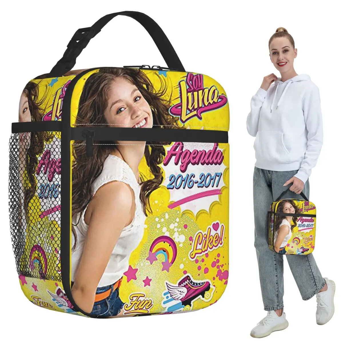 Agenda 2016-2017 Soy Luna Bolsa térmica isolada para mulheres, caixa térmica para escritório, caixa térmica portátil para almoço