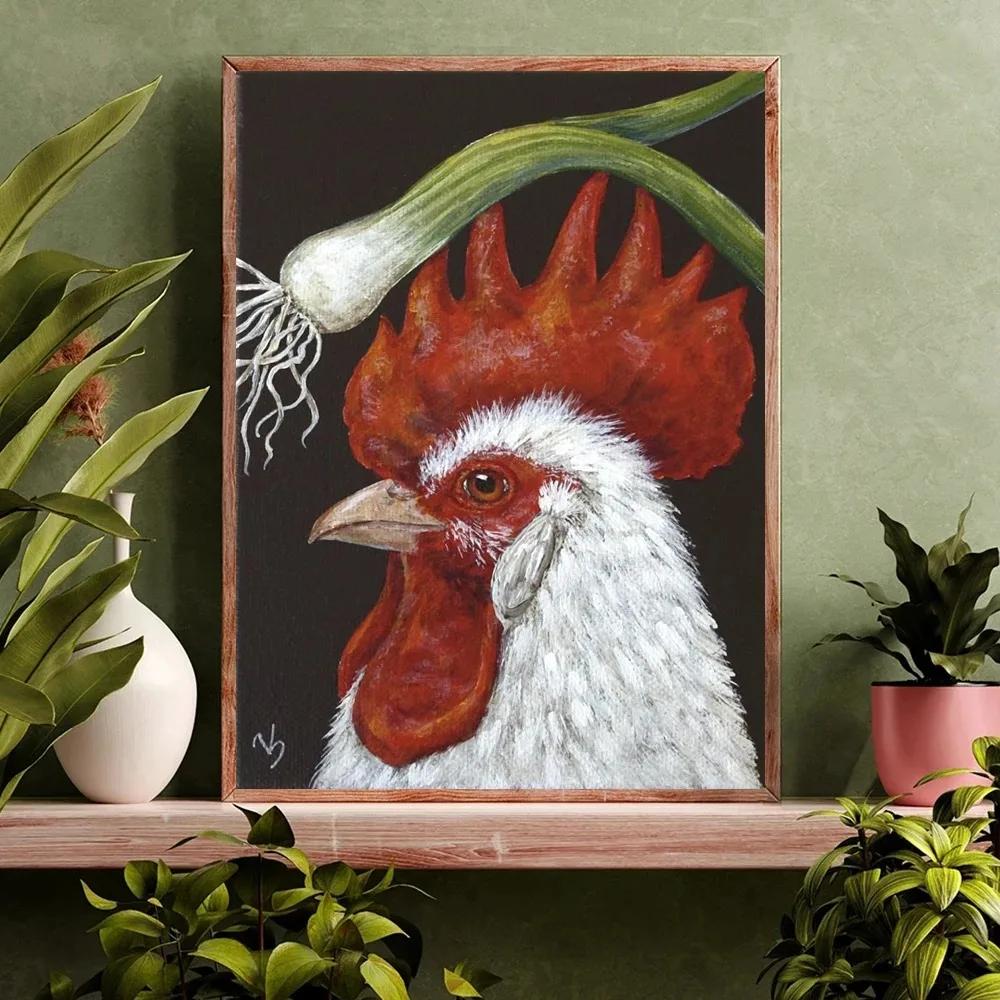 Creative Quirky Animal Posters Prints Rabbit With Carrot Crown And Hedgehog With Flower Hat Retro Art Canvas Painting Home De