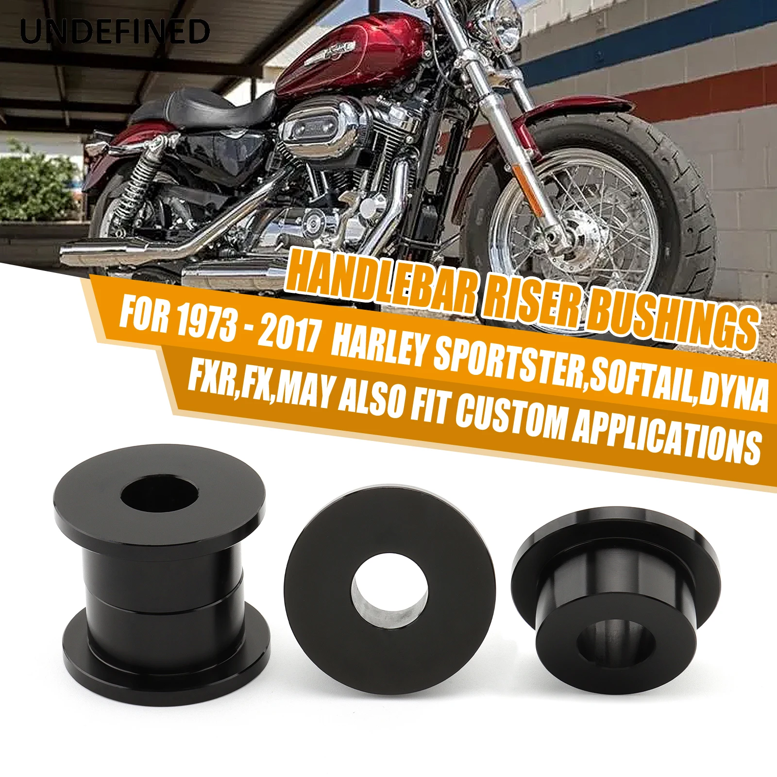 

Solid Aluminum Handlebar Riser Bushings Mounts For Harley Softail Dyna Sportster 883 1200 Road King Road Glide Electra Glide Tri