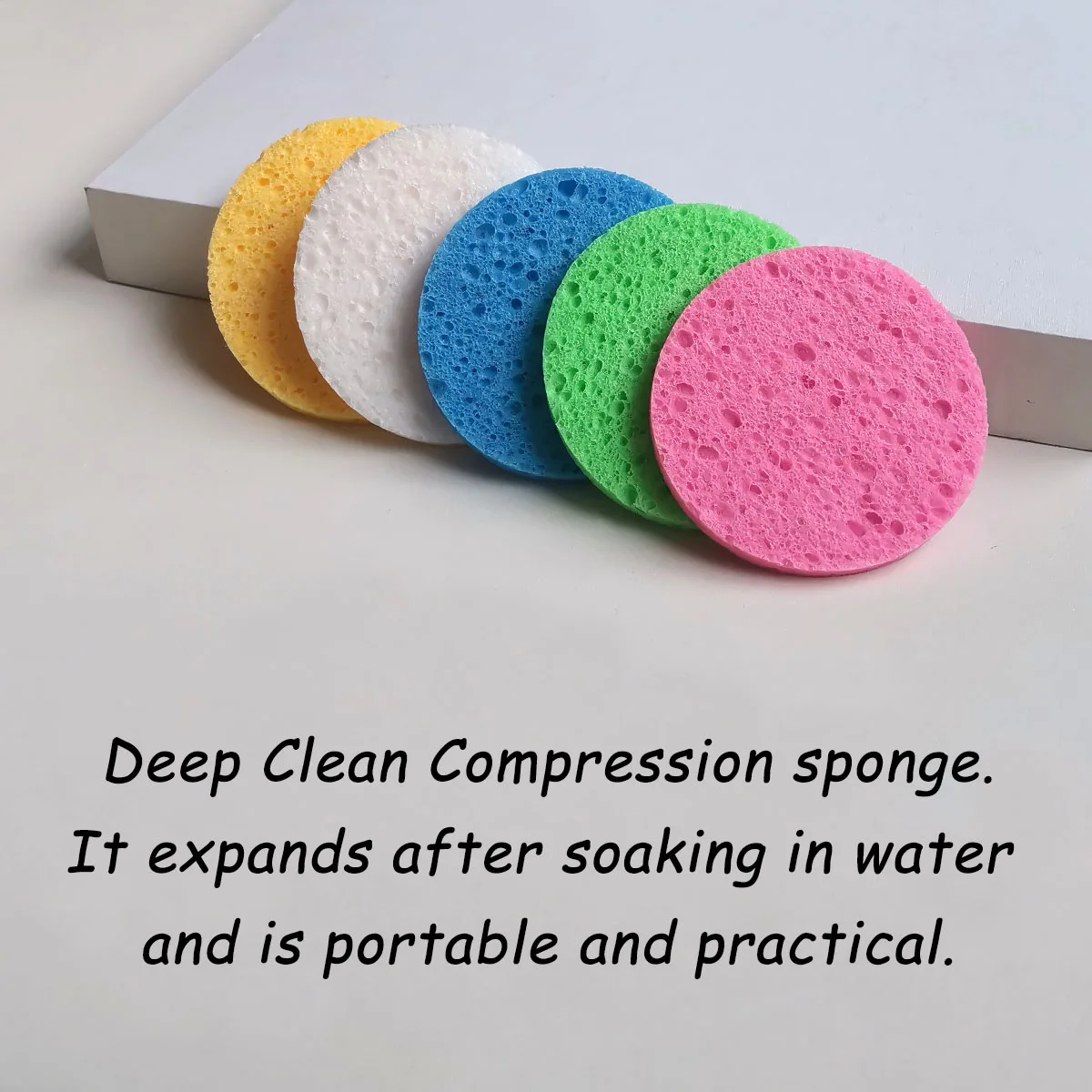 50 Stück weißer runder Schwamm für Gesichtsreinigung, Tiefenreinigung und Peeling