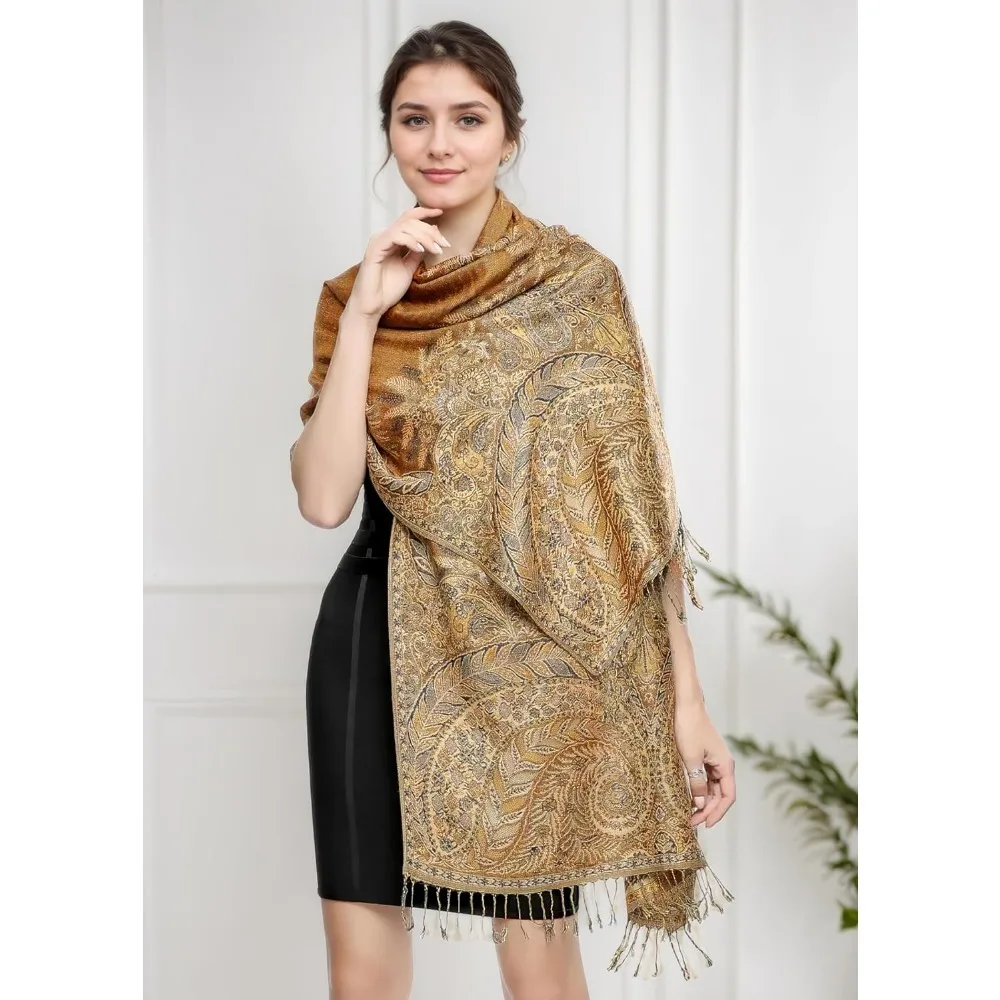 Reversible Scarf, Shawls and Wraps for Evening Dress, Exotic Indian Scarves for All Season