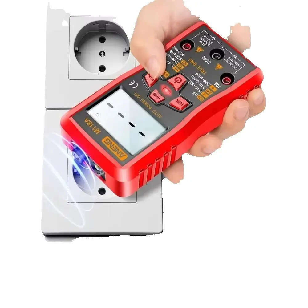 6000 Counts Mini Digital Multimeter ANENG M118A True RMS NCV Data Hold Flashlight Auto Range Transistor Electrician Tester