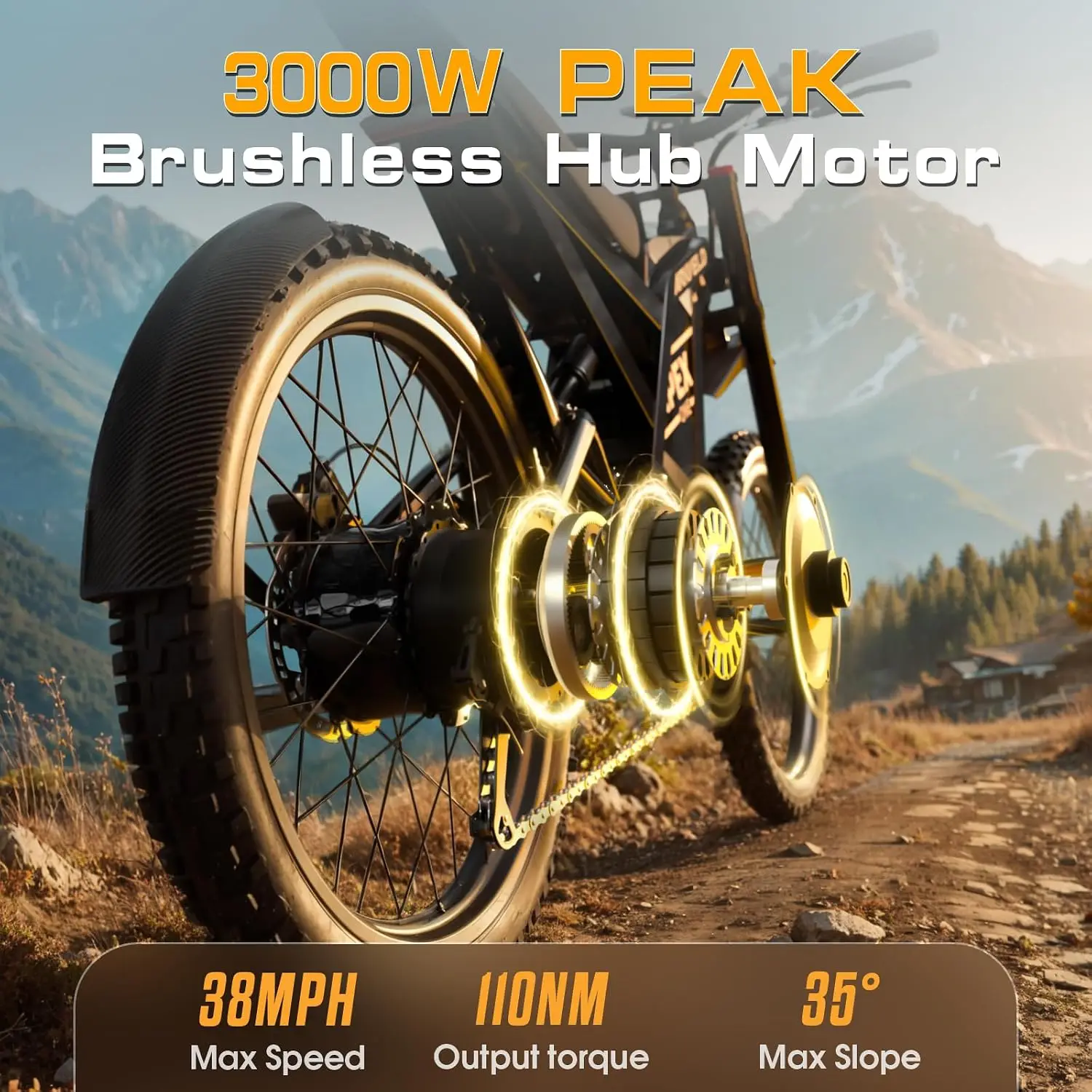 Electric Dirt Bike Adult 3000W Peak Motor Off-Road Trail Riding 26