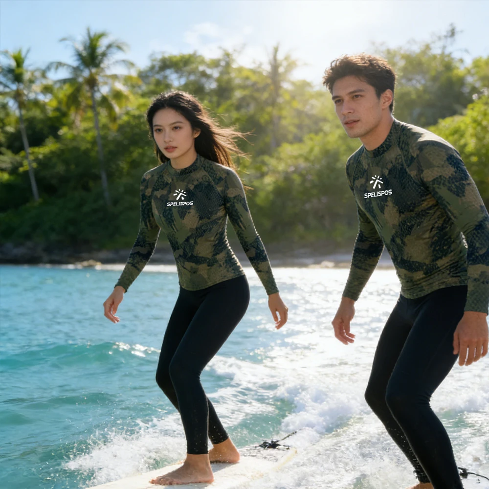 

UPF50+ Long Sleeve Surfing Clothing Men's and Women's Rash Guard Surf Shirt High Quality Shirt for Water Sport Fishing Touring