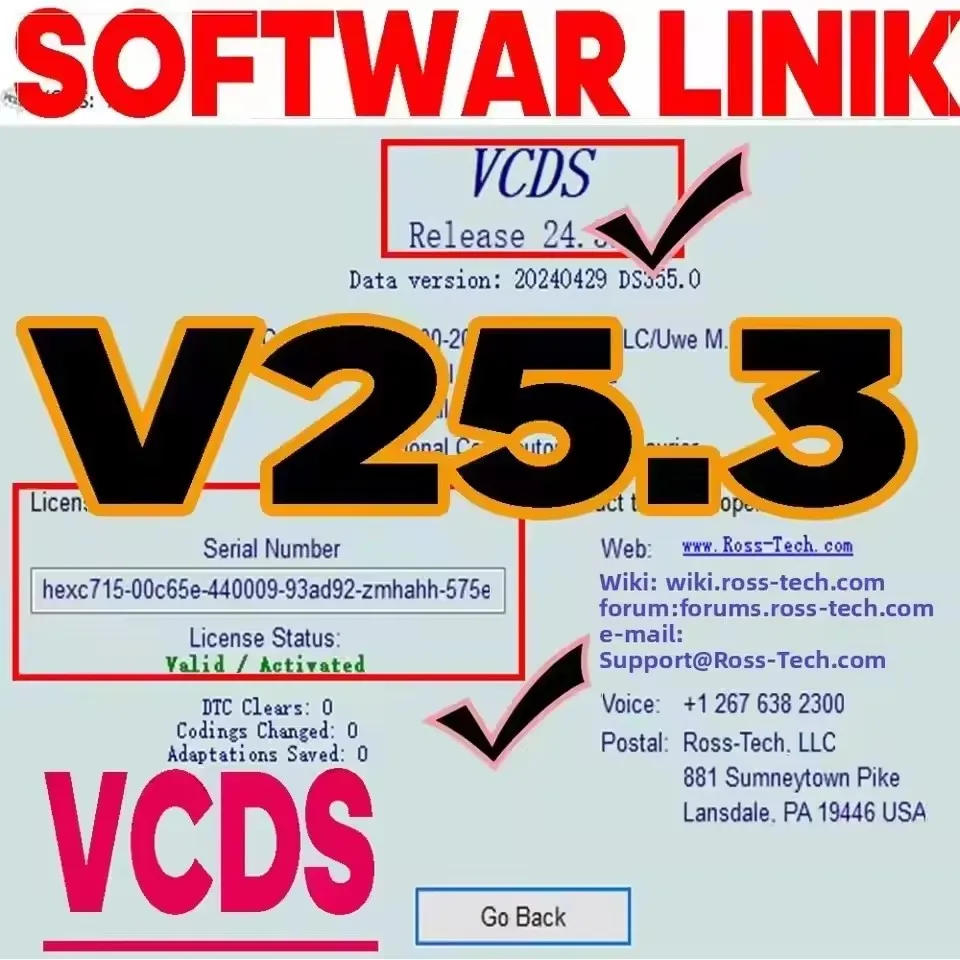 2025 برنامج ACTUALIZADO VAG-COM VCDS Obd2 Escaner HEX V2 Interfaz multilingüe PARA V.W/AU.DI/Sko.da/ Se.at/VIN ilimitados