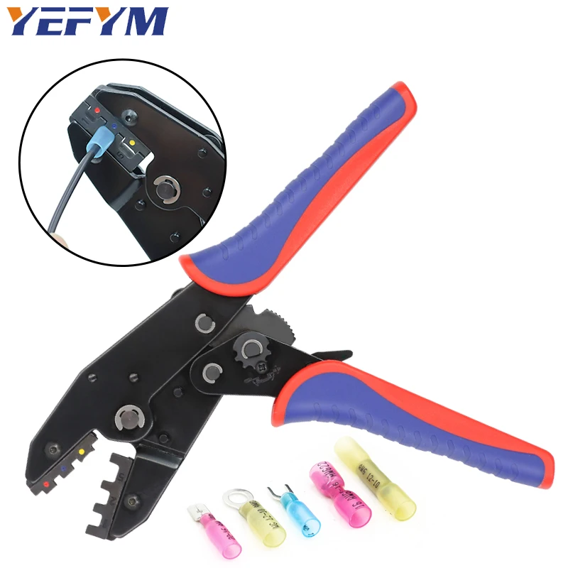 Butt Splice Heat Shrink Connectors Crimping Tool YF-125 20-10AWG Ratcheting Wire Crimper Pliers Ratchet Terminal Crimp Tools