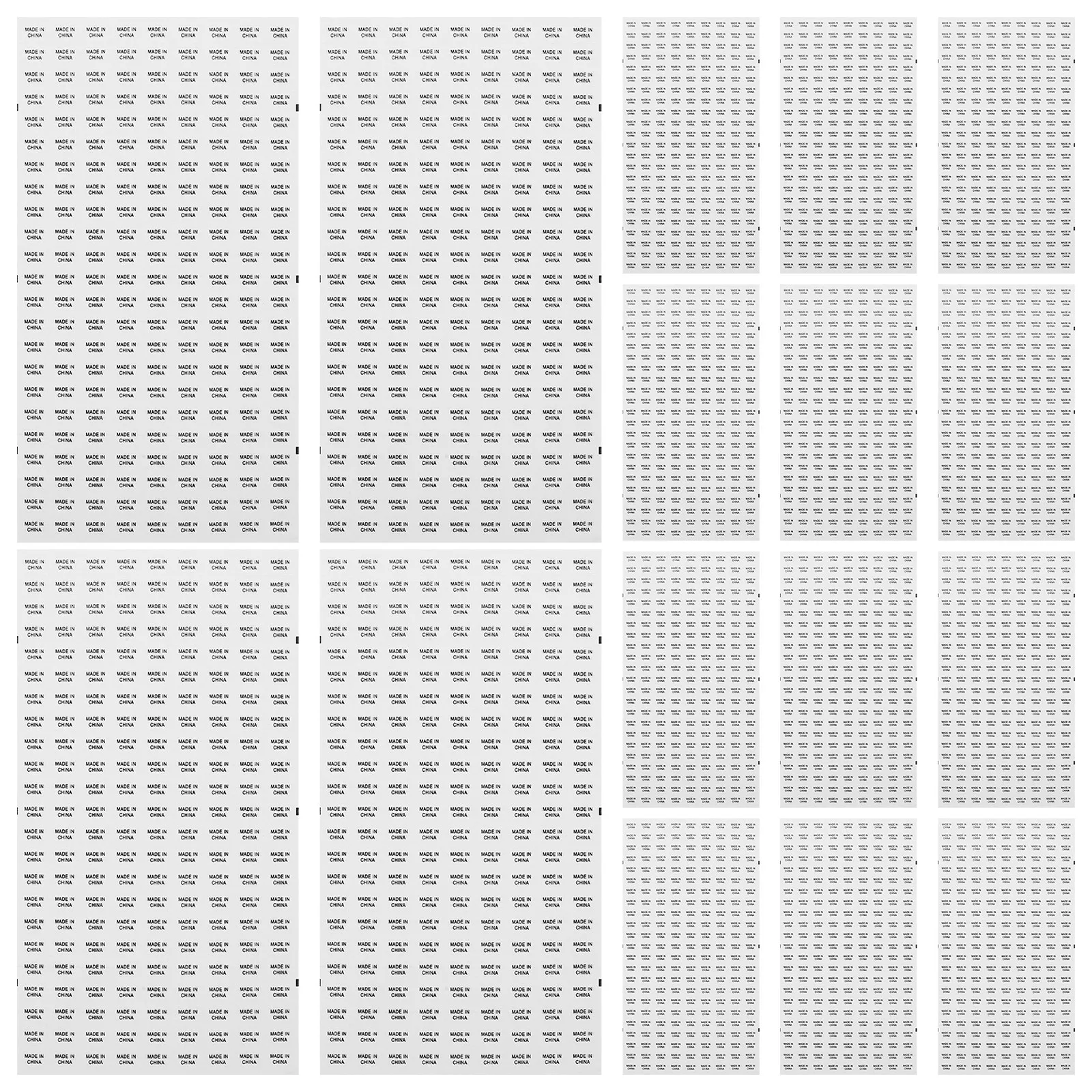 14440Pcs Made in China Stickers Self Adhesive Waterproof Package Labels Show Country Origin for Imported Products Metal Plastic