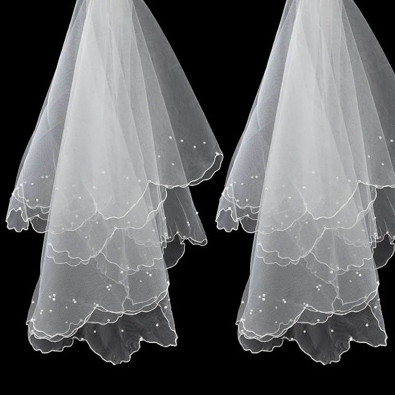 Elegent Wedding Veil Bridal Tulle One Layers Short White 2024