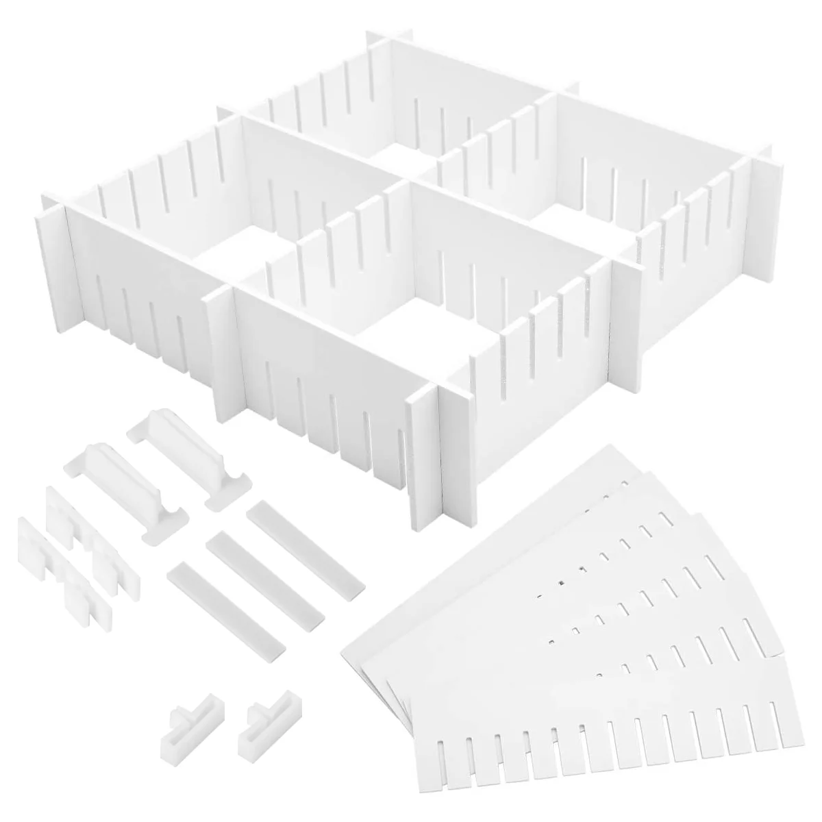 34-teilige erweiterbare Schubladenteiler, tiefe Trennwände, Kunststoff-Heimtrenner, verstellbare Trennwand