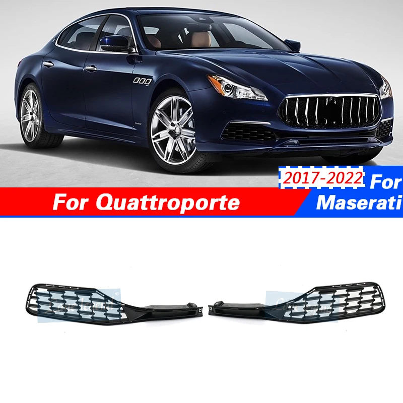 Front Bumper Grill For Maserati Quattroporte 2017-2022 Mesh Lower Racing Grills Fog light frame Fog Lamp Grill Cover