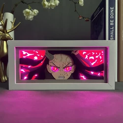 Kimetsu No Yaiba paper cut shadow box for Home Decoration Manga Table Desk Lamp Anime Light Box Nezuko Kamado demon slayer