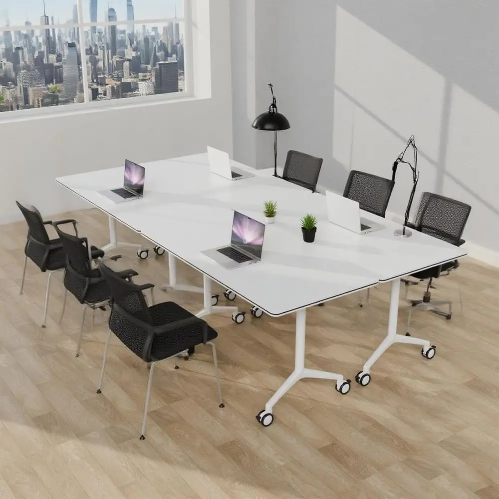 

Adjustable Height Mobile Training Tables,Diameter for Conference and Classroom Use（4Pack,55.1IN）