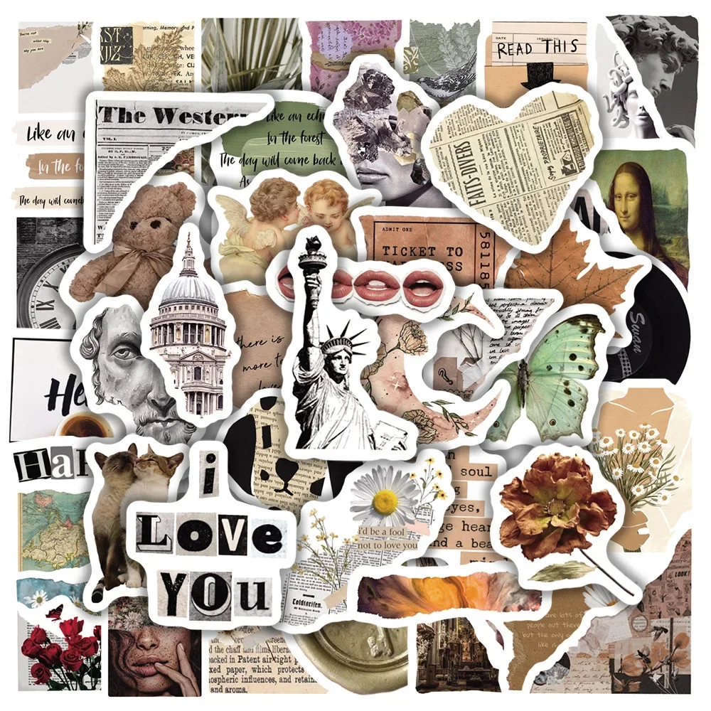 

10/30/50 шт. сломанная картина, наклейка из ПВХ, эстетическое детское украшение, скрапбукинг, корейские канцелярские принадлежности, школьные принадлежности для детей