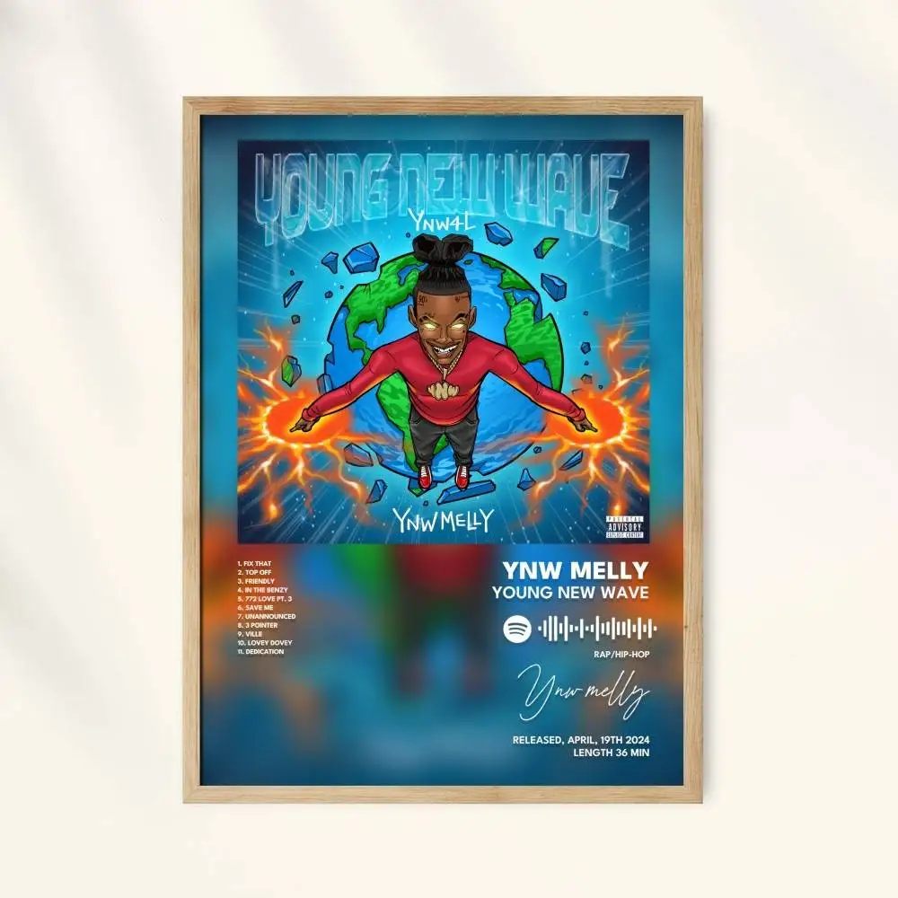 YNW Melly ملصق فني ذاتي اللصق مقاوم للماء ملصق ورقي للمقهى وغرفة البار