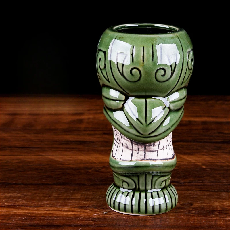 كأس النبيذ جزيرة عيد الفصح أكواب تيكي السيراميك أكواب تيكي بار درينكوير الإبداعية كوب كوكتيل هدية الهالوين هاواي نمط تيكي القدح #2