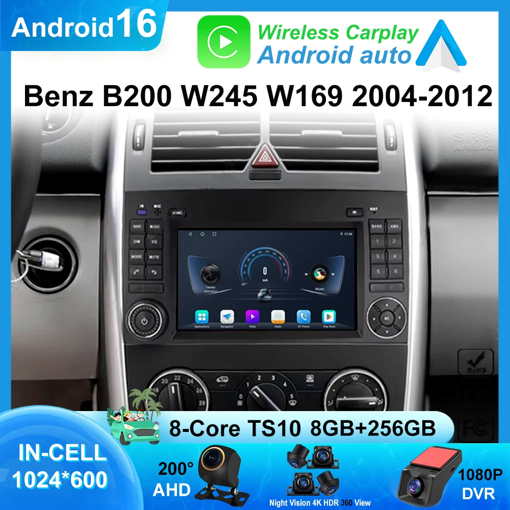Car DVD 5G For Benz B200 W245 W169 2004-2012 Viano VITO W639 2006-2016 Car Android Radio Intelligent Podofo CarPlay System 2din