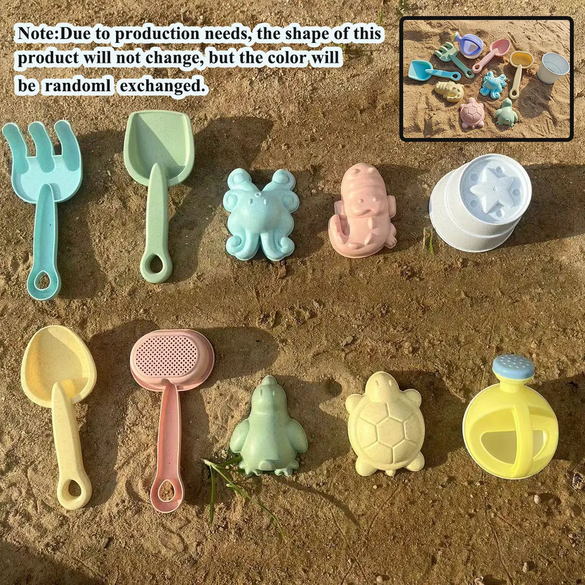 11 PCS Beach Toys for Kids Sand Toys Set for Toddlers Sandbox Toys with Bucket Shovel Rake Set Summer Outdoor Children Gift