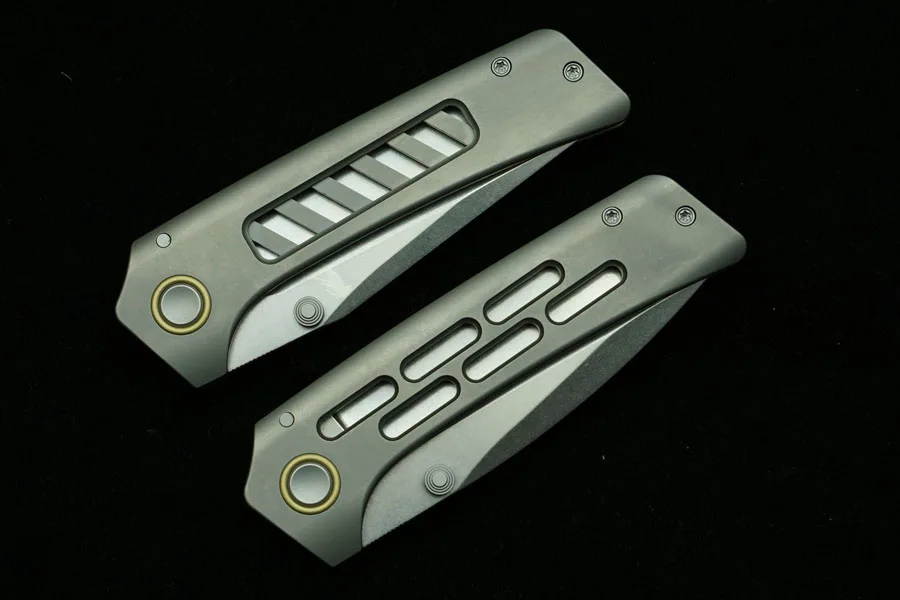 LEMIFSHE Customized New Folding Knife 100% D2 Blade Titanium Alloy Handle Outdoor Camping Kitchen Survival Pocket EDC Tool