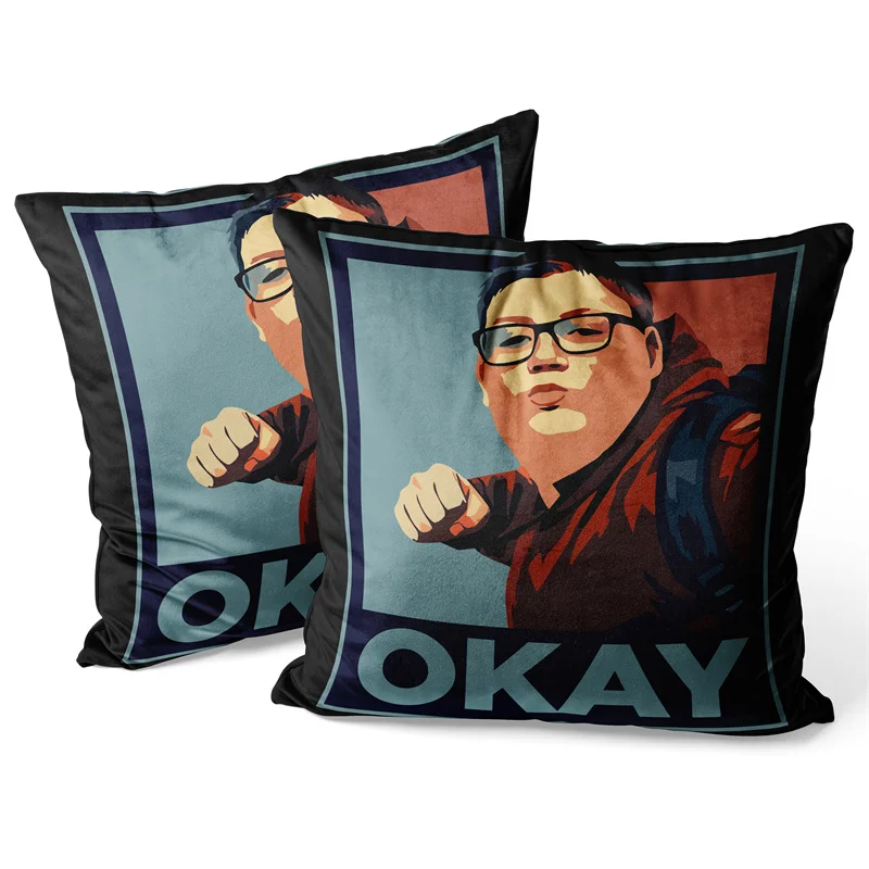 Gaslight Gatekeep Girlboss Okay Punch Kid Meme Throw Pillow Covers Funny Cat Cushion Cases Pillowcases 45cm x 45cm