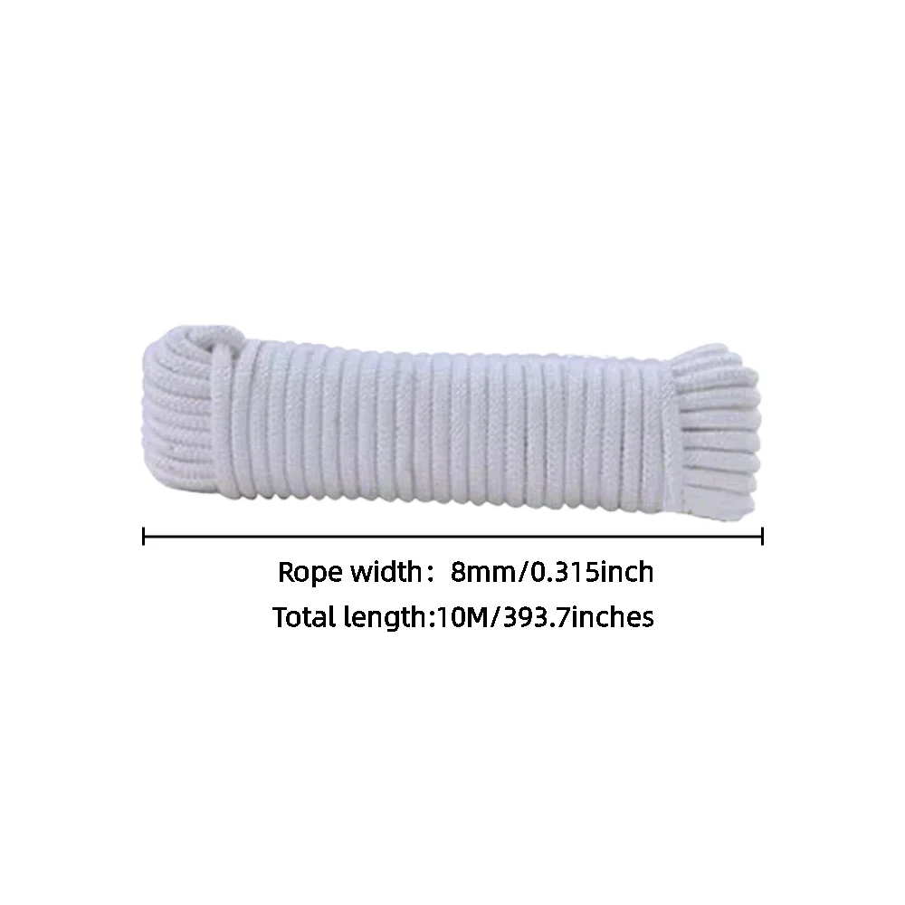 8 mm breites und 10 m langes Haushaltsseil, einadriges, massives, geeignet für Outdoor-Camping und Wandern – Detail 8