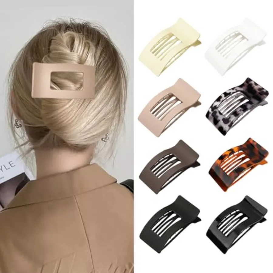 

8 шт. плоские заколки для волос для женщин с противоскользящим дизайном для надежной фиксации различных причесок, металлические пружинные зажимы, идеально подходящие для тонких