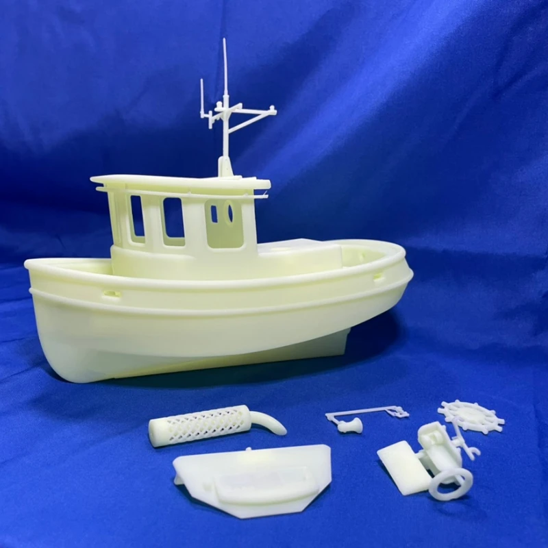 1/24 DIY Tug Model Mini Assembly Kit Ship Model Resin Print Hull 20CM Cute Tug