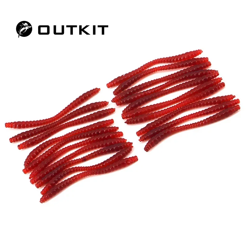 OUTKIT Soft Fishing Bait 20Pcs/Set 5.5cm Lures Pesca Simulation Earthworm Worms Artificial Fishing Lures Tackle With Box