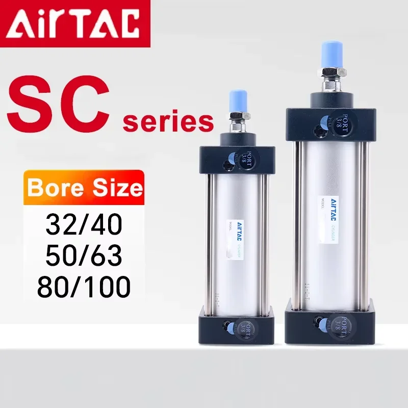 AIRTAC Standard Small Large Thrust Rod Air Pneumatic Cylinder SC32X25 * 50X75X100X125X150X200X300 Piston