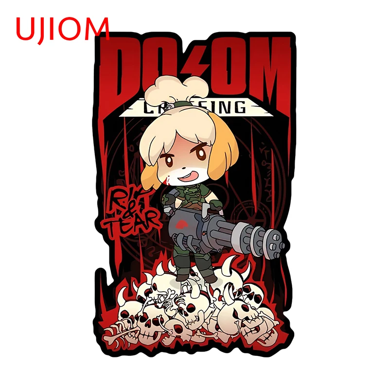 UJIOM Isabelle Enchanting Wall Stickers Creative Cute Carton Luggage Toilet Paper Holder Decals Sunscreen Room Decoration Murals