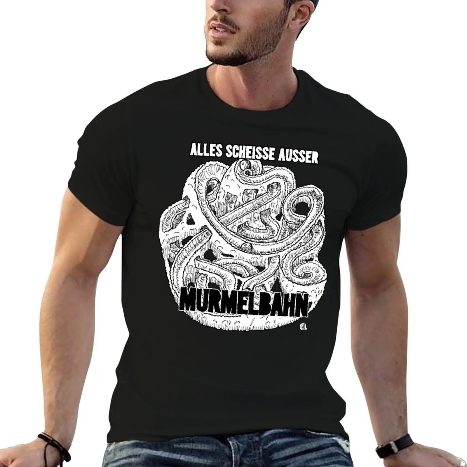 Marble track Schnipo barrier T-Shirt Clothing plus size tops black t-shirts for men