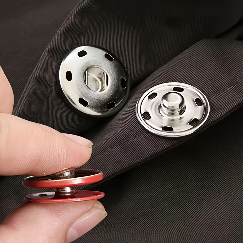 12 pairs of metal copper sewn buttons, 21mm - one press to close, invisible button, suitable for shirts, sweaters, jackets