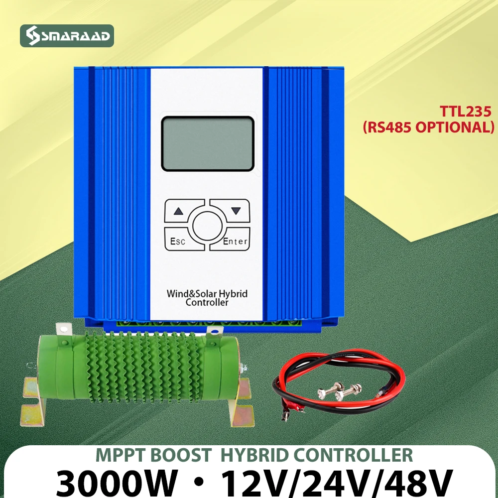 3000W Hybrid Controller Super Boost Charging 12V 24V 48V With Dump Truck For Outdoor Camping Of Wind Turbines Generators