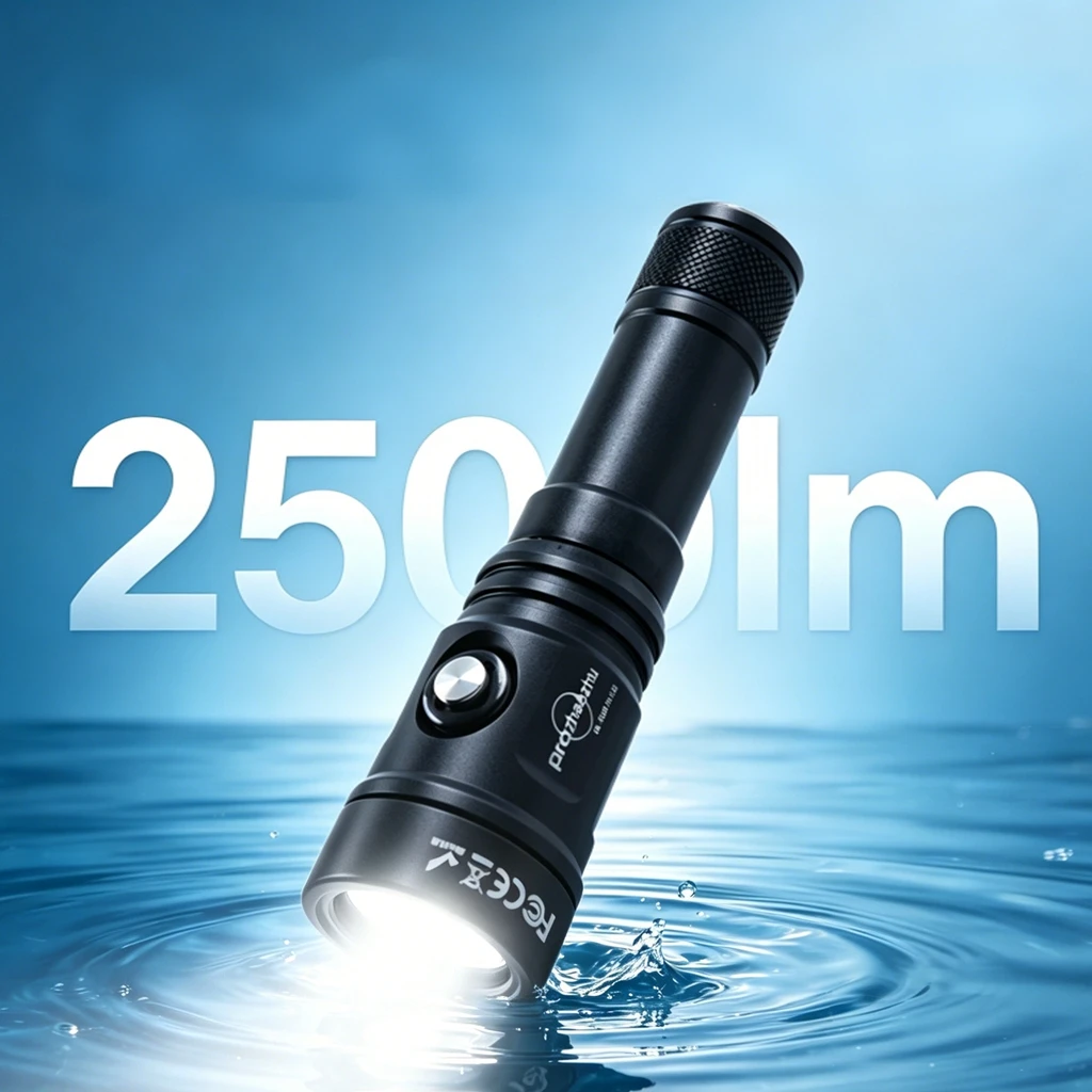 prozhaozhu-dl-b50-plus-2500lm-professional-underwater-dive-light-ip68-100m-waterproof-usb-c-rechargeable-scuba-torch