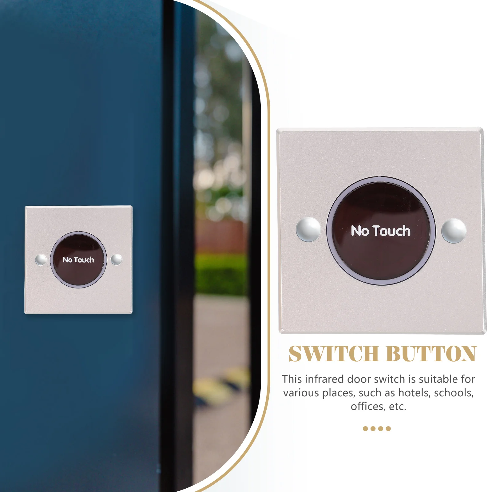 

Sensor Exit Button Contactless Door Release Automatic Push Wall Plate for Access Control Plastic Bell