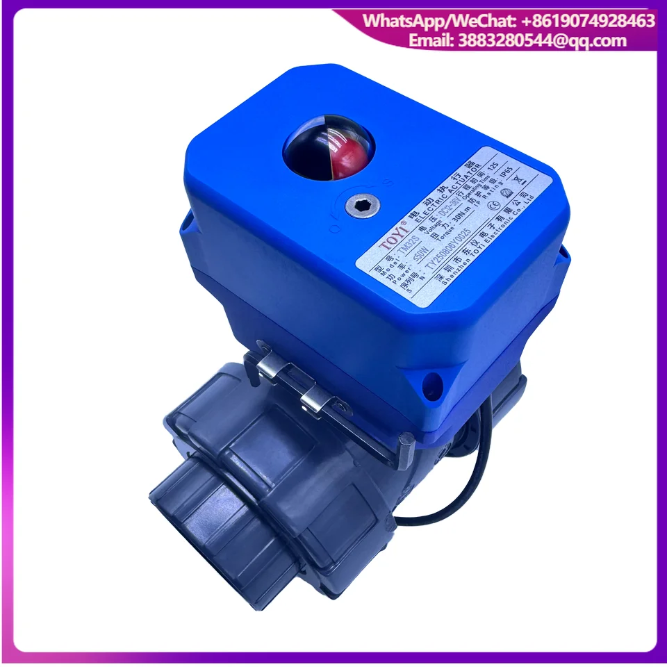 UPVC Electric Actuator Ball Valve For Water 12V 24V,2-Way Plastic Valve, Hot Sale With Discount