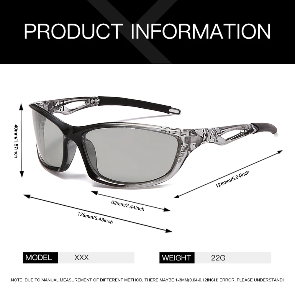 AIELBRO-gafas fotocromáticas de ciclismo para hombre, lentes de sol de 5 colores para deportes al aire libre, para bicicleta