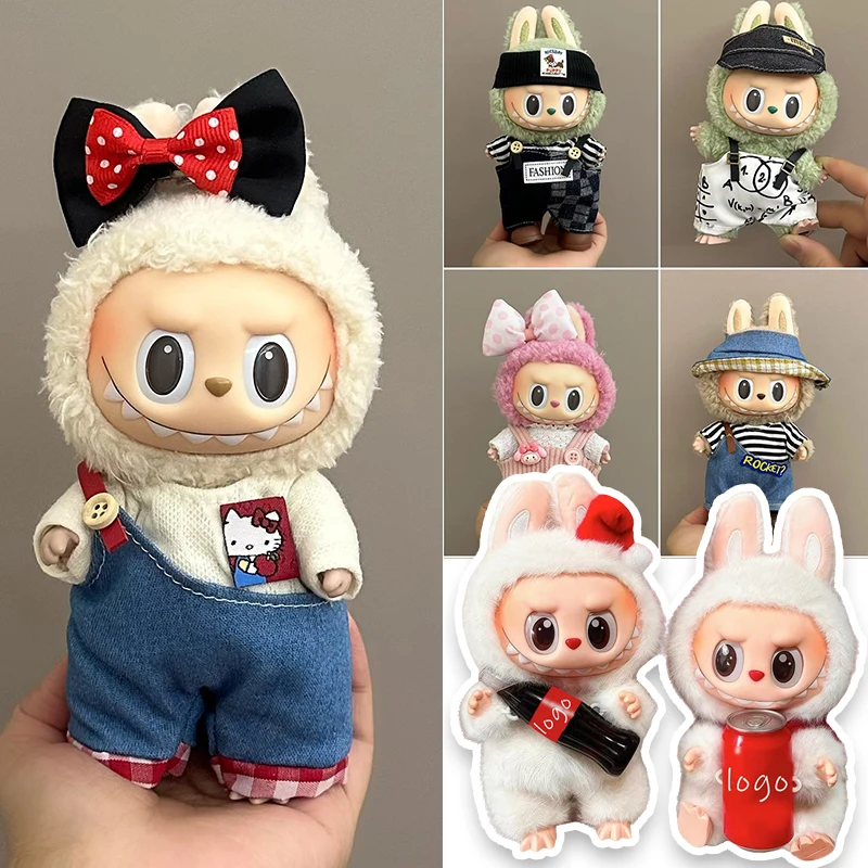 

Одежда для Labubu, аксессуары для одежды, мини-кукла V1-V3 LABUBU, виниловые аксессуары для кукол с лицом, комплект одежды Idol C oca-Co la