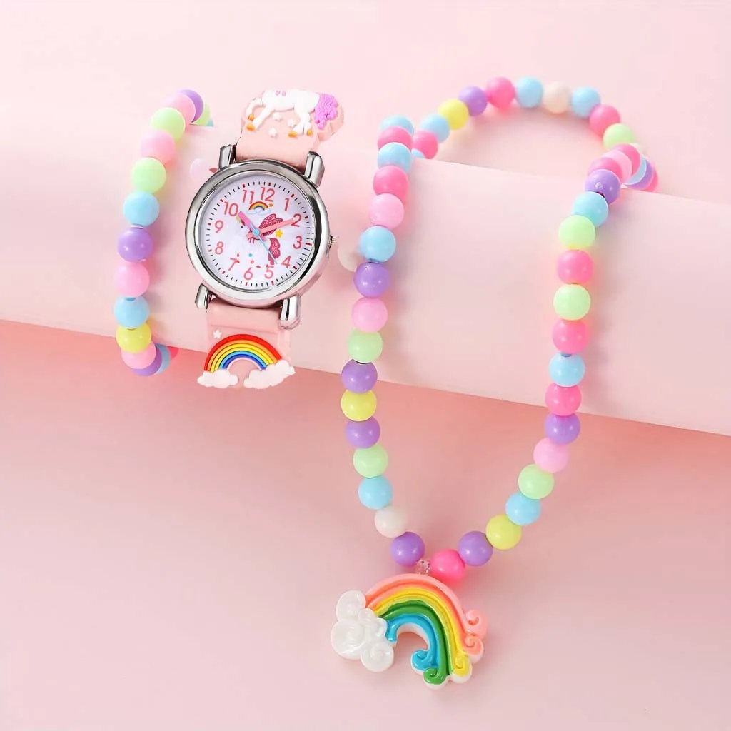 Kegllect jam tangan Quartz anak, arloji silikon Unicorn kreativitas penuh warna, hadiah Ideal untuk hadiah