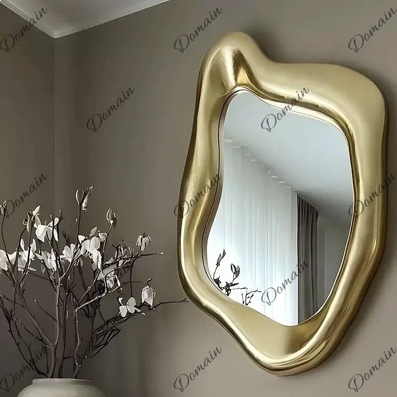 A81 Custom Irregular Wall Mirror French Style Vanity Mirror For Entryway Background Decoration