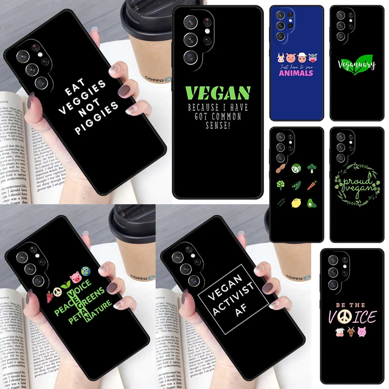 VEGAN FOOD QUOTES ANIMAL LOVE VEGGIE Phone Case for Samsung Galaxy S26 Ultra S25 S24 S23 S22 S21 S20 Note10 Plus FE Cover