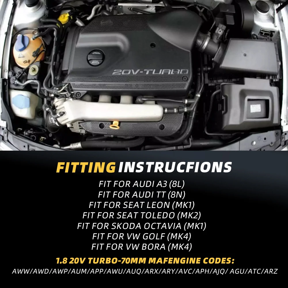 RASTP-Performance Air Induction Intake Kit Filter für VW Golf MK4 GTI Audi A3 1.8T Auto modifizierte Teile OFI140-BK – Detail 6