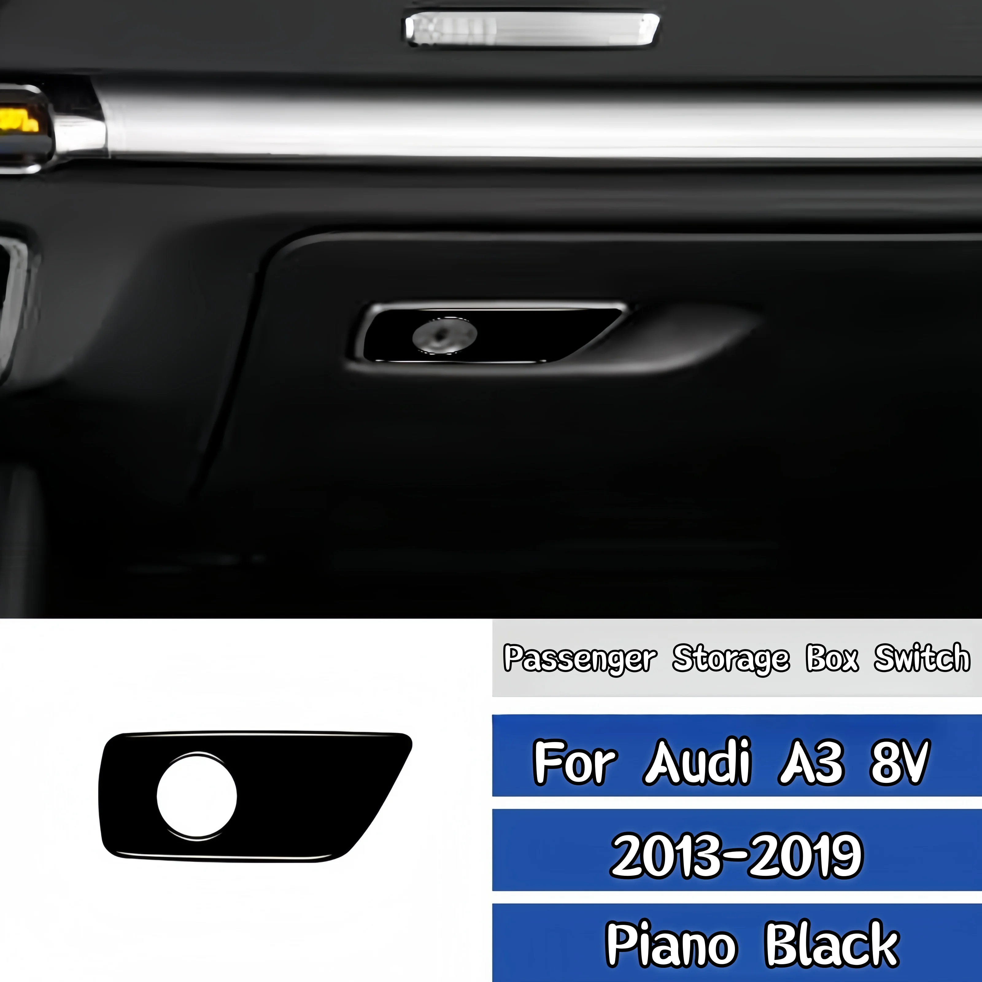 For Audi A3 8V 2013-2019 Piano Black Car Interior Co-pilot Storage Box Switch Panel Trim Cover Decorative Sticker Auto Zubehör