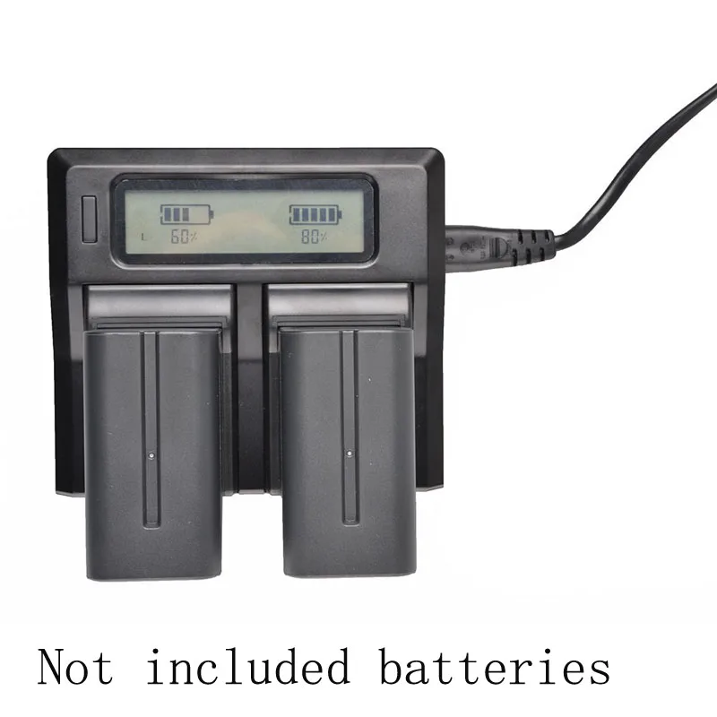 LCD Display Dual Digital Camera Battery Fast Charger for Sony NPF330 NP-F550 NP-F750 NP-F770 NP-F960 NP-F970 HVR-HD1000 HVR-V1J